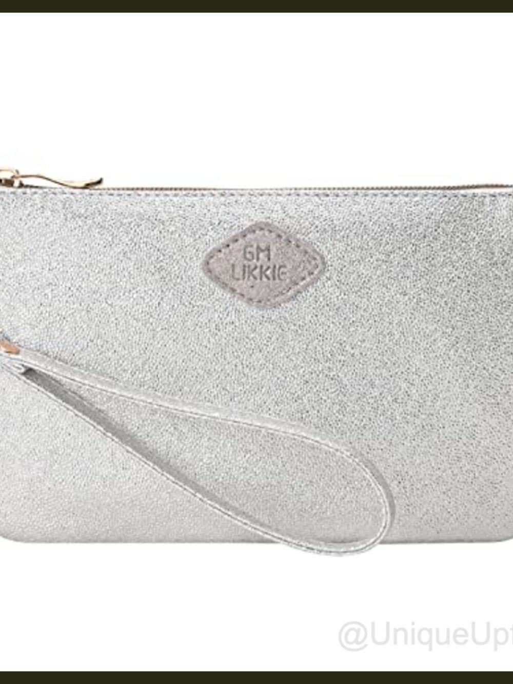 Sparkly Wristlet Clutch Purse Evening Handbag Zip Closure Polyester